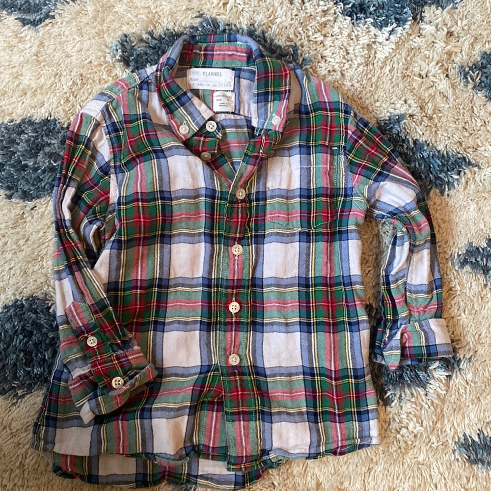 Crewcuts Plaid Flannel Shirt Sz 2T
